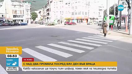 Пиян шофьор блъсна мъж на пешеходна пътека във Враца