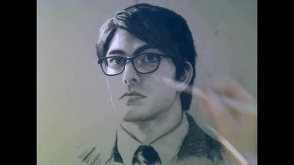 Charcoal Portrait on toned paper - Supermanshaw - Brandon Routh - Theportraitart - Portrait Artist 