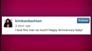 Kanye West Is Late on Wishing Happy Anniversary to Kim Kardashian