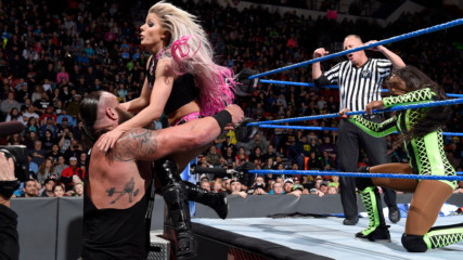 Naomi causes an awkward moment between Braun Strowman & Alexa Bliss on WWE MMC