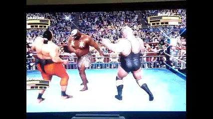 Yokozuna vs. Kamala vs. King Kong Bundy Wwe Legends of Wrestlemania Triple Threat 