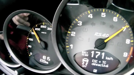 Зверско ускорение от 0-300 km/h на Porsche 911 Gt3 Rs !