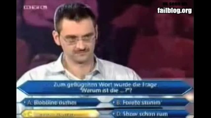 Who wants to be a millionaire Fail 