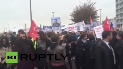 France: Air France protesters rally against job cuts at Orly Airport