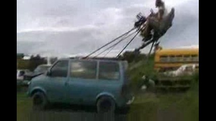 First wheelie in redneck rollercoaster van