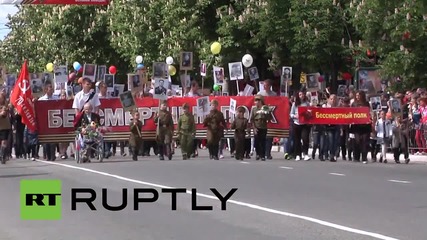 Russia: Crimean Prosecutor Natalia Poklonskaya joins Simferopol V-Day parade