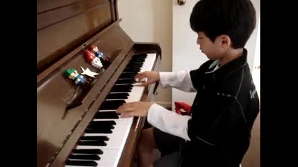 Super Mario pianist (blind folded) 