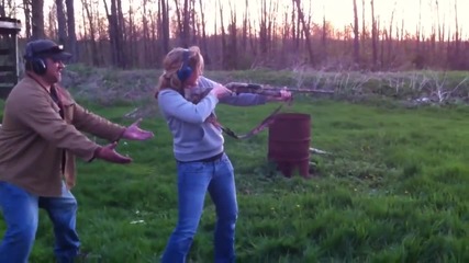 Chick shoots a 12 Gauge black cloud