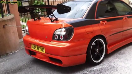 Black & Orange Subaru Impreza Wrx Sti