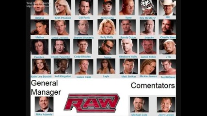 Wwe - Raw Vs Smackdown 2009 Rosters