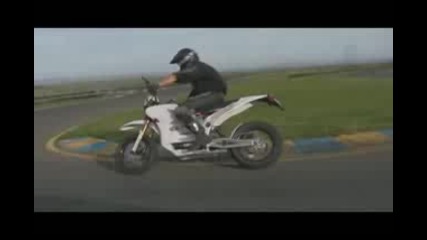 The 2009 Zero S Electric Motorcycle on a Track