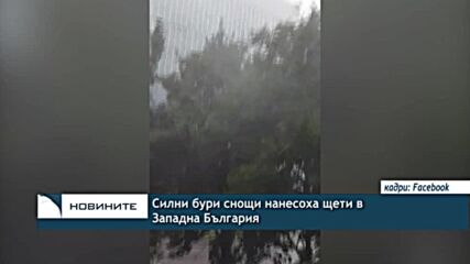 Силни бури снощи нанесоха щети в Западна България