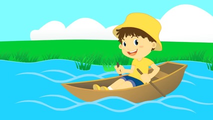 Row, Row, Row Your Boat - English Nursery Rhyme Song for Children