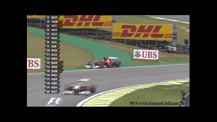 F1 Гран при на Бразилия 2011 - Alonso спира извън пистата заради проблем Fp1 [hd]