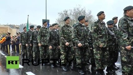 Romania: See it rain on US "Cavalry March" parade in Brasov