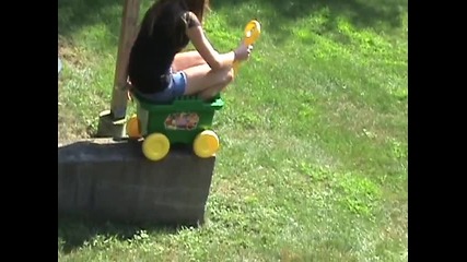 Stupid Girl Falls Off Wall