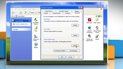 How to specify the default operating system for start-up on a Windows® Xp-based Pc?