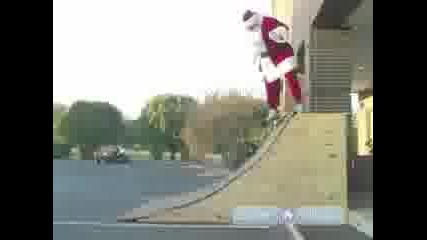 Skateboarding Santa Claus