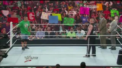 John Cena and Brock Lesnar Brawl On Monday Night Raw 4.9.12