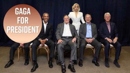 Lady Gaga hangs out with five former US presidents