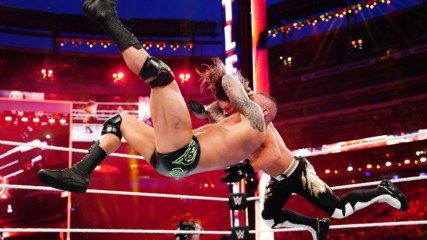 Randy Orton drives AJ Styles into the canvas with a crushing powerslam: WrestleMania 35 (WWE Network Exclusive)