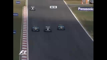 Raikkonen passes Fisichella and Alonso Turkey 2005 