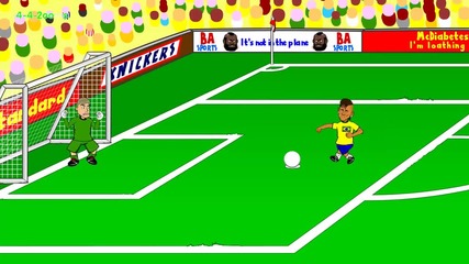 Бразилия и Хърватия - Забавна футболна анимация.