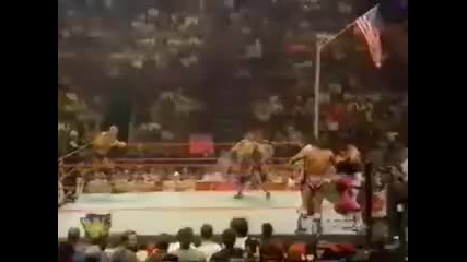 The Hart Foundation Vs Undertaker, Dude Love and Stone Cold - Flag Match 1997 1/2 