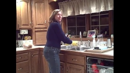 Mom doing the dishes