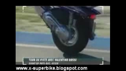 Valentino Rossi On Scooter Stunt 
