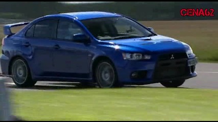 2009 Subaru Impreza Wrx Sti срещу Mitsubishi lancer evo 10 на пистата на Top Gear