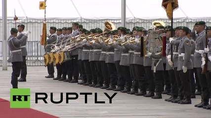 Germany: Merkel welcomes Danish PM Rasmussen with full military honours