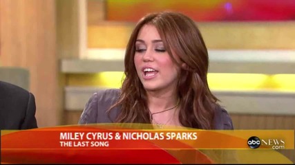 Miley Cyrus & Nicholas Sparks - Good Morning America Interview - March 29, 2010 