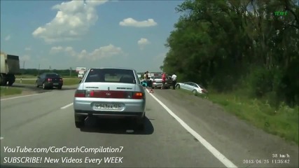 Компилация автомобилни катастрофи 11 - 2013