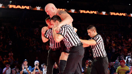 Big Show struggles to leave the arena after his Steel Cage Match against Braun Strowman: WWE.com Exclusive, Sept. 4, 2017
