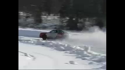 audi 90 in the snow hell yes