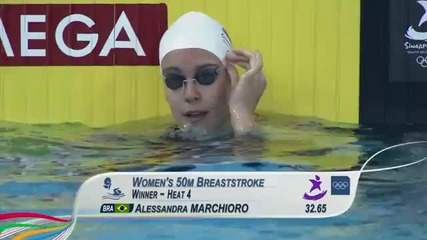 Младежки олимпийски игри 2010 - Плуване 50 метра бруст жени Серий 