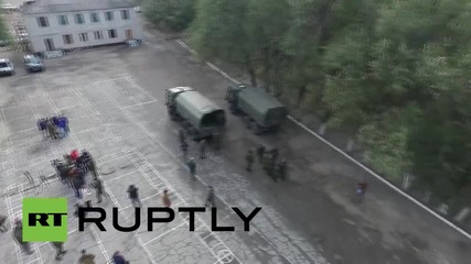 Ukraine: Drone footage shows LPR militias withdrawing mortars from frontline