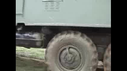 Russian Zil 6x6 truck goes offroading
