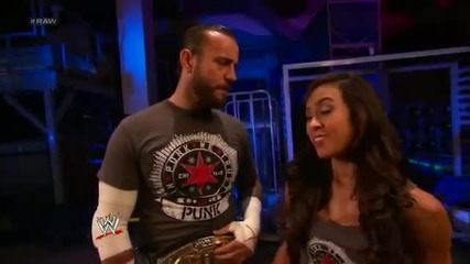 June 11 2012 Raw- Aj kisses Cm Punk
