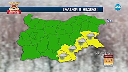 Жълт код за обилни валежи в 4 области в страната