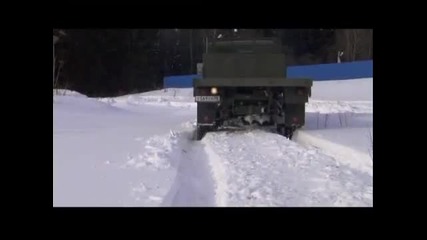 Test drive snow on Scania 4x4 P93 M Sbat