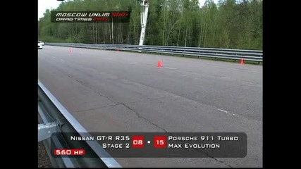 Dragtimes.info Nissan Gtr vs Porsche 911 Turbo 
