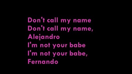 Lady Gaga - Alejandro [ With Lyrics ]