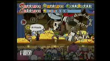 Arr! Paper Mario - The Thousand - Year Door - Walkthrough - Chapter 5 Boss (cheap Cortez - Bouncing) 