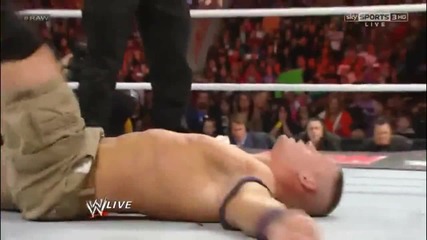 The Shield hits a Triple Powerbomb on John Cena