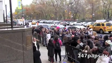 One Direction talks to our cameras while taking pictures with fans in New York City (11-15-12)