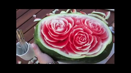 Карвинг с диня - Watermelon carving! 
