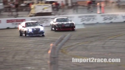 Mazda Rx - 7 vs Toyota Ae86 Drift Battle Long Beach