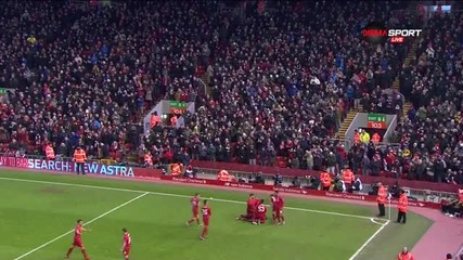 Ливърпул повежда с 2:0 след прекрасен гол на Оджо